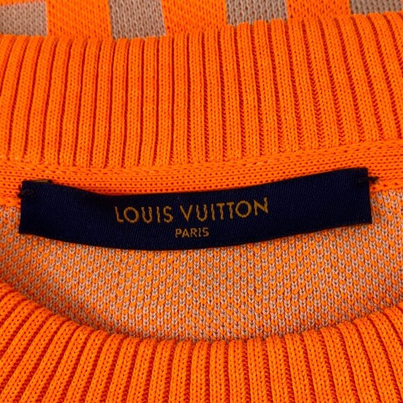 Louis Vuitton Orange Checkerboard Cotton & Polyester Sweater - Picture 5 of 7